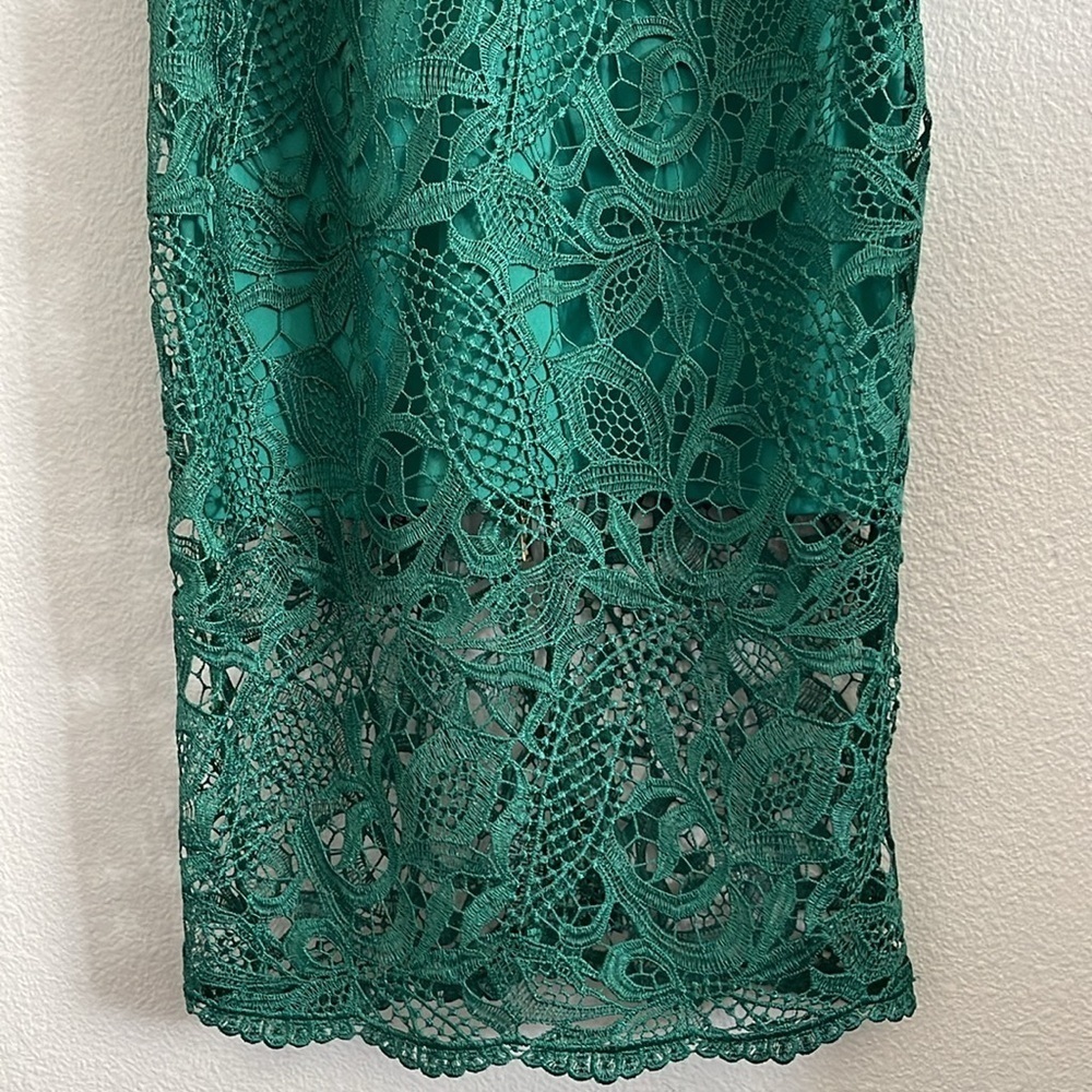 Bebe Ladies Dressy Sleeveless Mid-Calf Lace Dress Green Size 4 - Picture 7 of 13